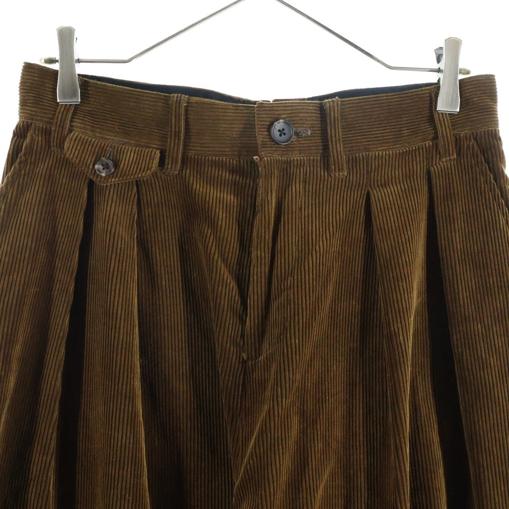 STUDIO NICHOLSON(スタジオニコルソン) 25AW ×BEAMS ALVY DOUBLE PLEAT PANT ビームス 2タック プリーツ コーデュロイ パンツ ブラウン 38-23-0335-564