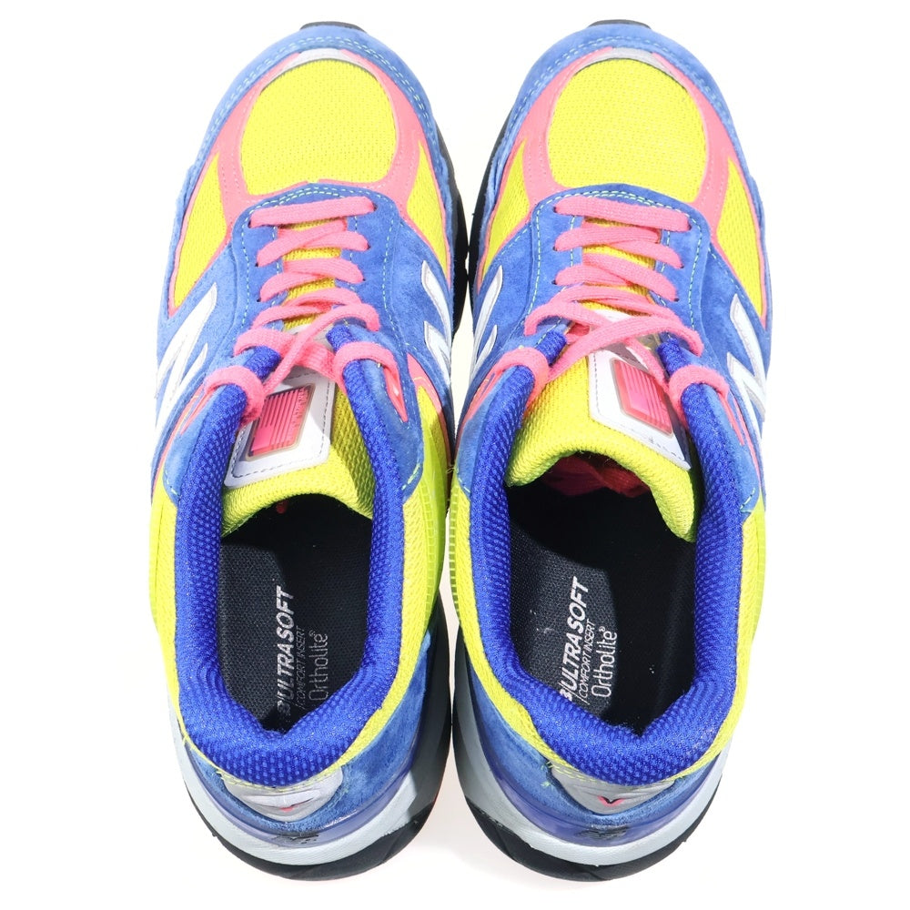 New Balance(ニューバランス) M990SZ5 スウェードレザー メッシュ ローカットスニーカー ブルー/イエロー US8.5/26.5cm