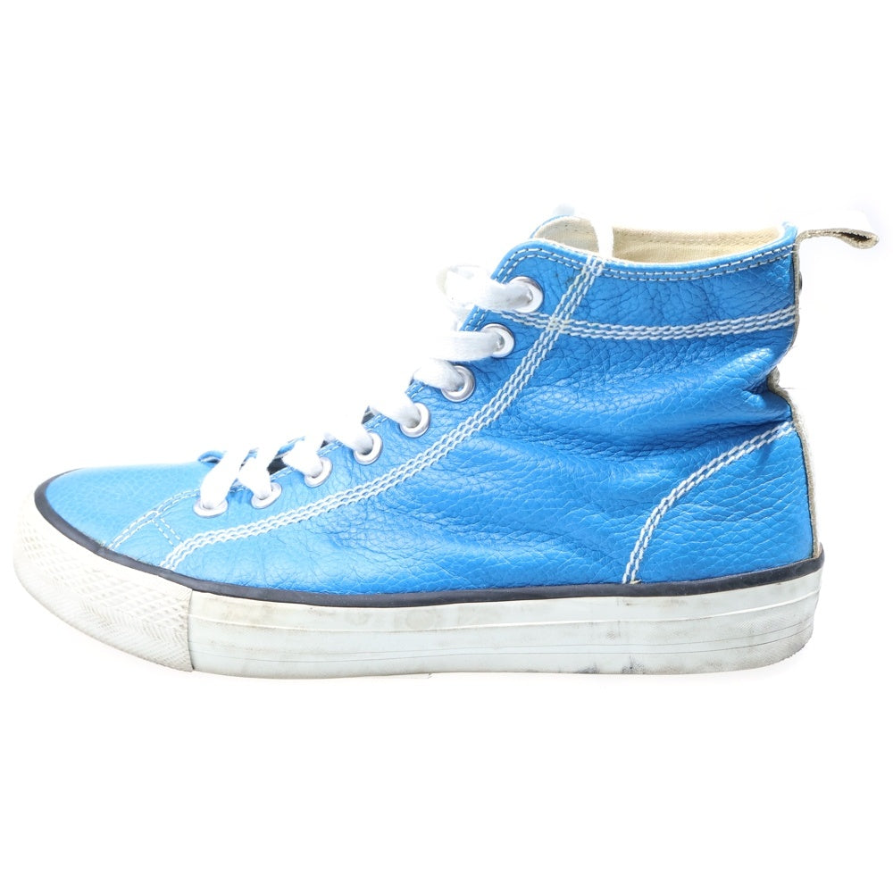 JUNYA WATANABE COMME des GARCONS(ジュンヤワタナベ コムデギャルソン) レザー レースアップ ハイカットスニーカー ブルー