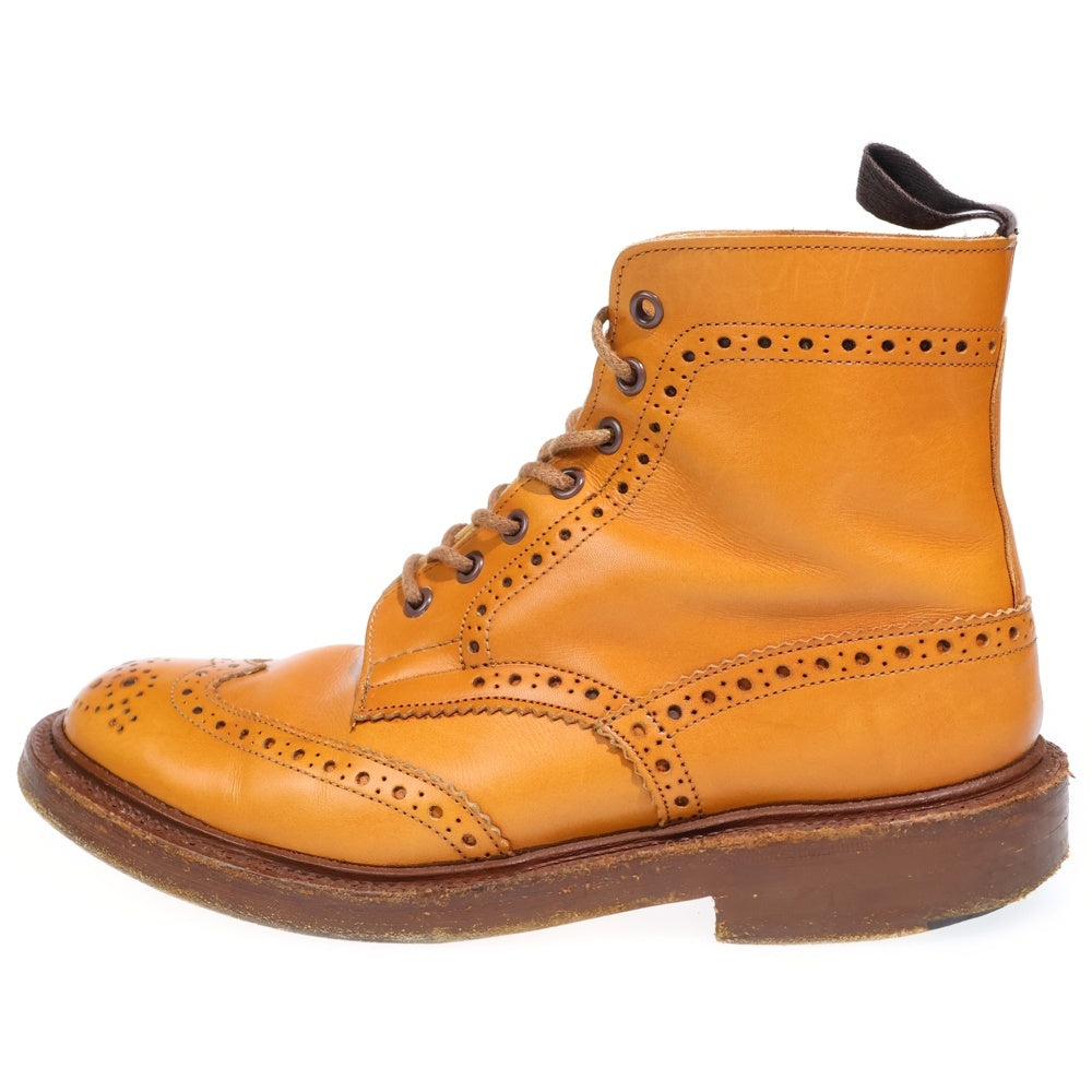 Tricker's(トリッカーズ) ACORN ANTIQUE BLOGUG BOOTS ウィングチップ レザー カントリーブーツ ブラウン S63412