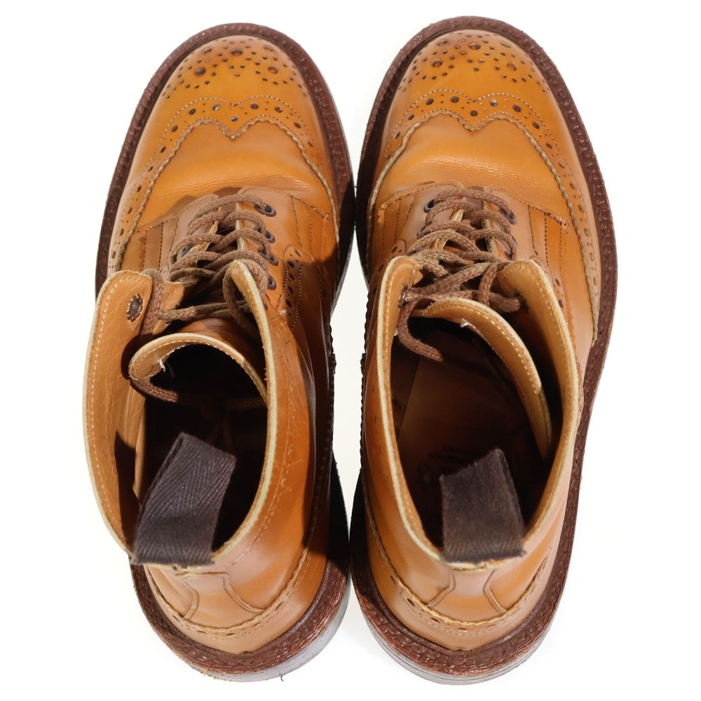 Tricker's(トリッカーズ) ACORN ANTIQUE BLOGUG BOOTS ウィングチップ レザー カントリーブーツ ブラウン S63412