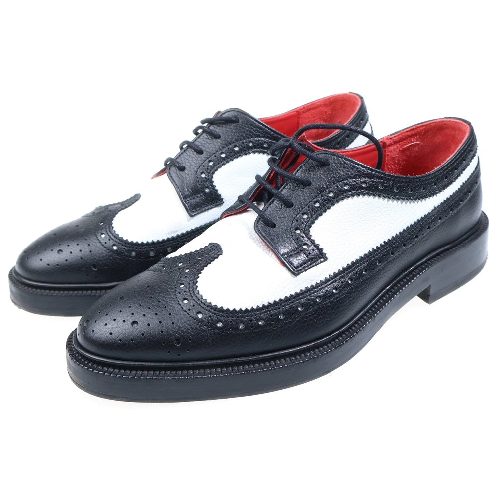 Aime Leon Dore(エメレオンドレ) 20AW Spectators ウィングチップ フルブローグ レザー ドレスシューズ ビジネスシューズ ブラック/ホワイト FW20FD002