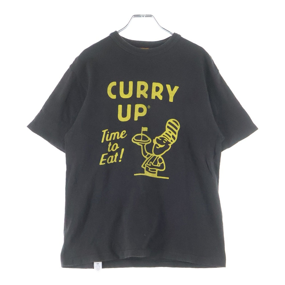 HUMAN MADE(ヒューマンメイド) Curry Up Tee フロントプリント コットン クルーネック 半袖Tシャツ カットソー ブラック
