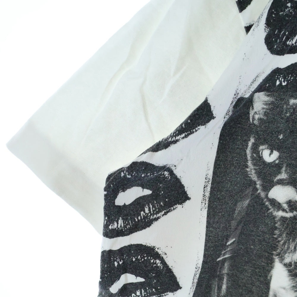 BLACK COMME des GARCONS(ブラックコムデギャルソン) 20SS リップ グラフィックプリント クルーネック半袖Tシャツカットソー ホワイト OF-T001