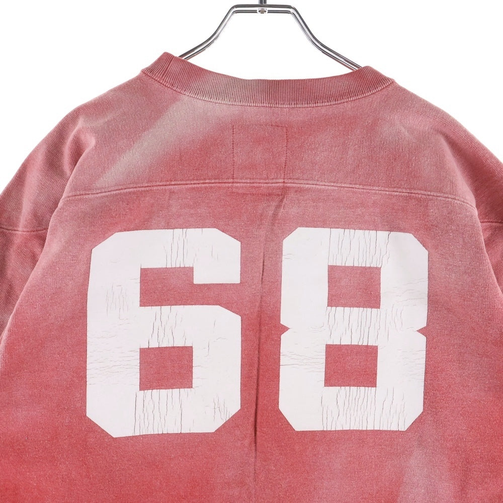 BOWWOW(バウワウ) ROSE BOWL ローズ ボウル ヴィンテージ加工 七分袖 スウェットトレーナー レッド