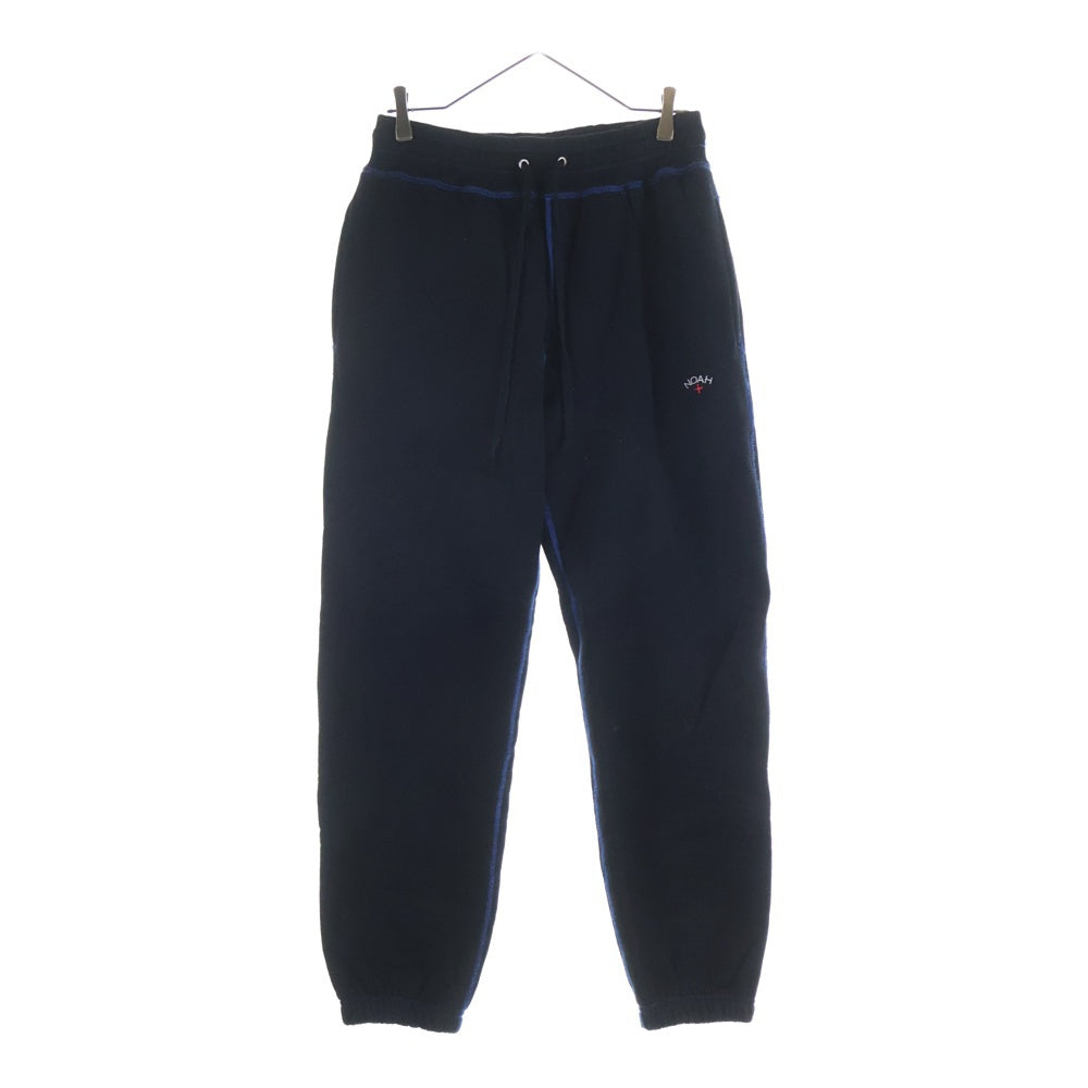 NOAH(ノア) NOT DEAD YET ロゴ刺繍 裏起毛 スウェット パンツ ブラック