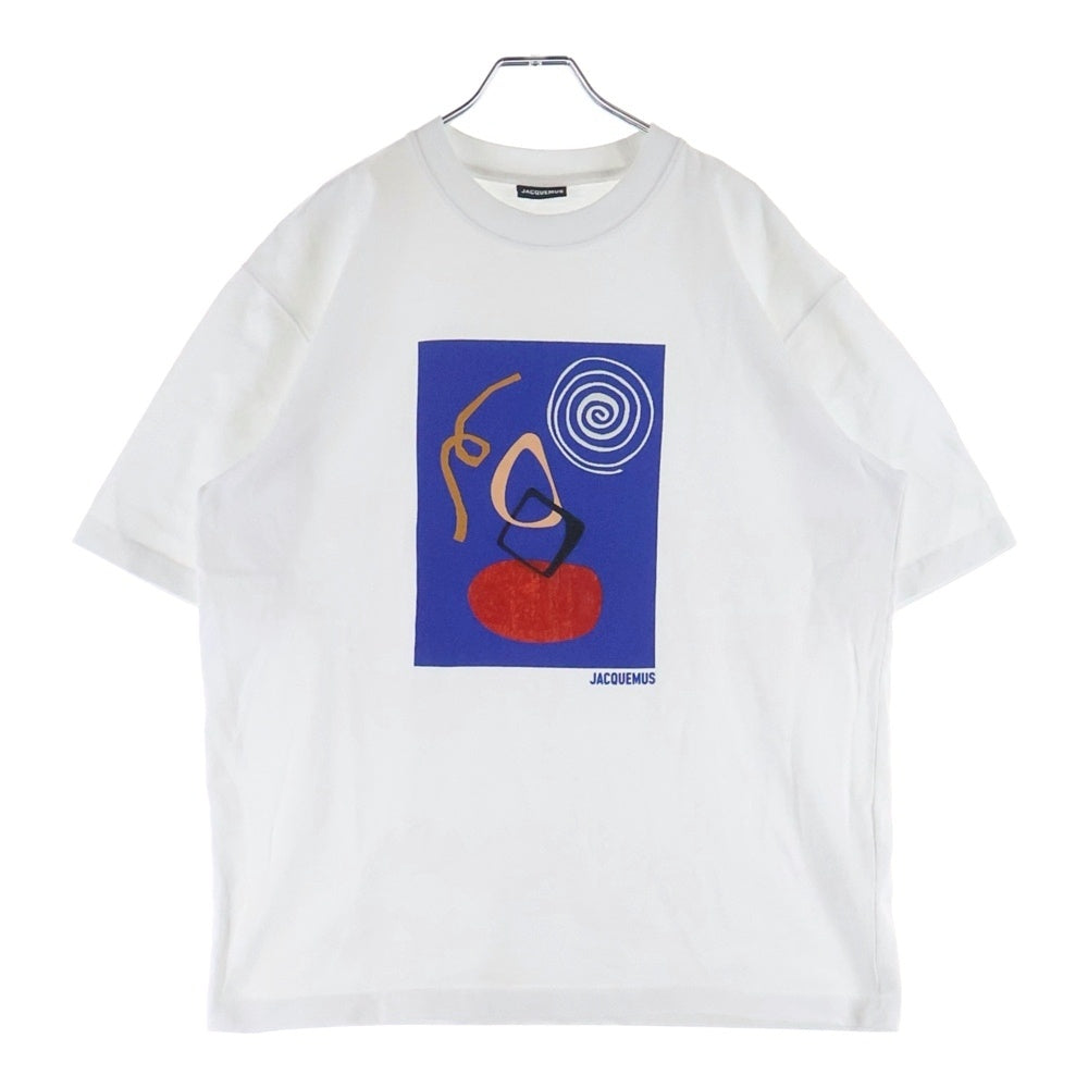 JACQUEMUS(ジャックムス) 24SS The Cuadro T-Shirt アートプリント クルーネック 半袖Tシャツカットソー ホワイト 245JS250