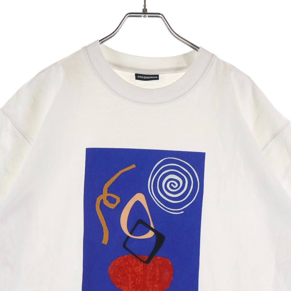 JACQUEMUS(ジャックムス) 24SS The Cuadro T-Shirt アートプリント クルーネック 半袖Tシャツカットソー ホワイト 245JS250