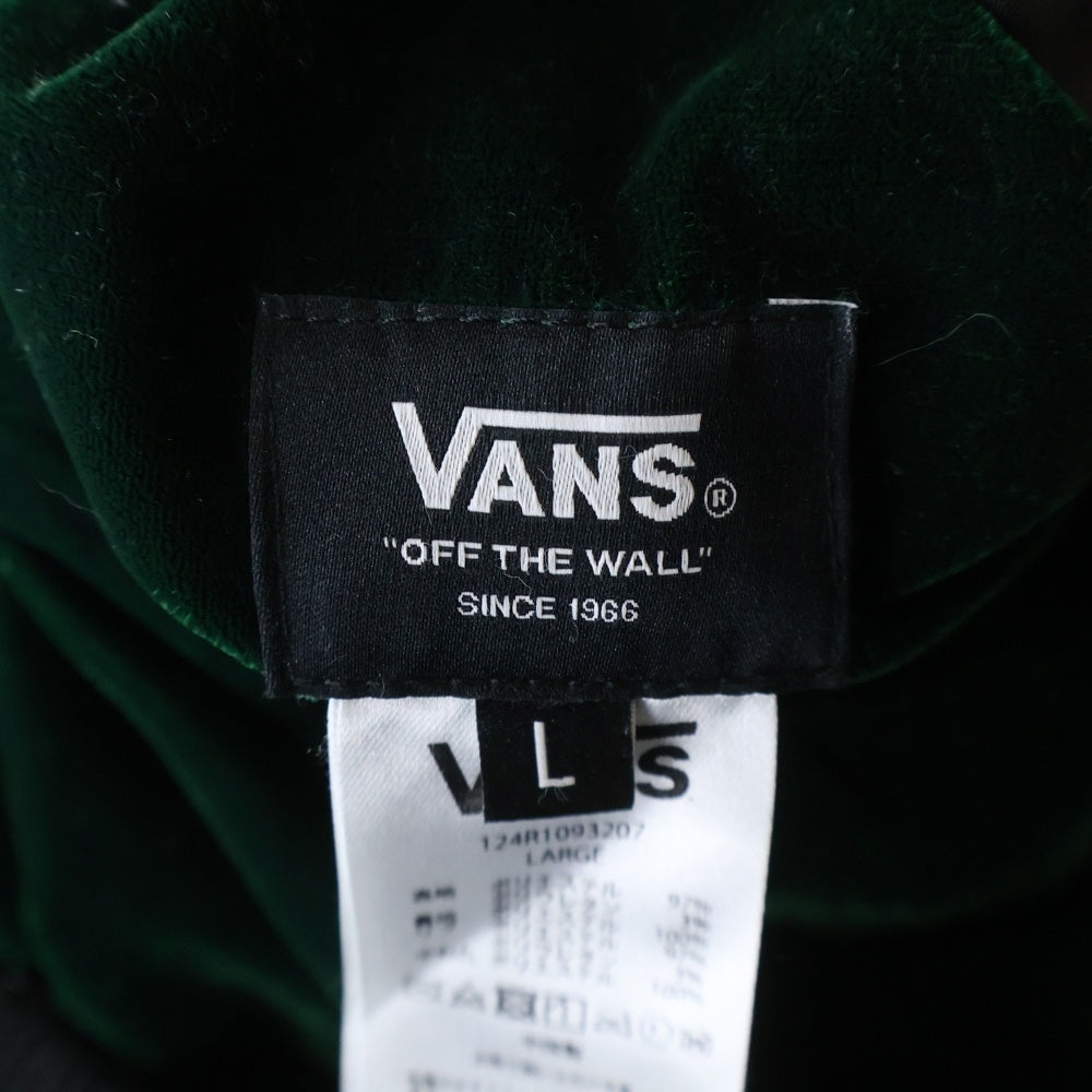 VANS(ヴァンズ) DRAGON REVERSIBLE VEST ドラゴン 刺繍 ベロア リバーシブル 中綿 ベスト ブラック/グリーン 124R1093207