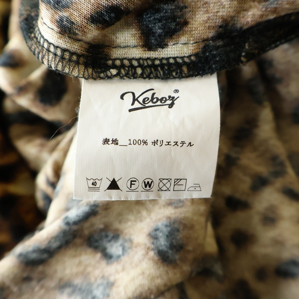 KEBOZ(ケボズ) レオパード ベロア 長袖 シャツ ブラウン/ブラック