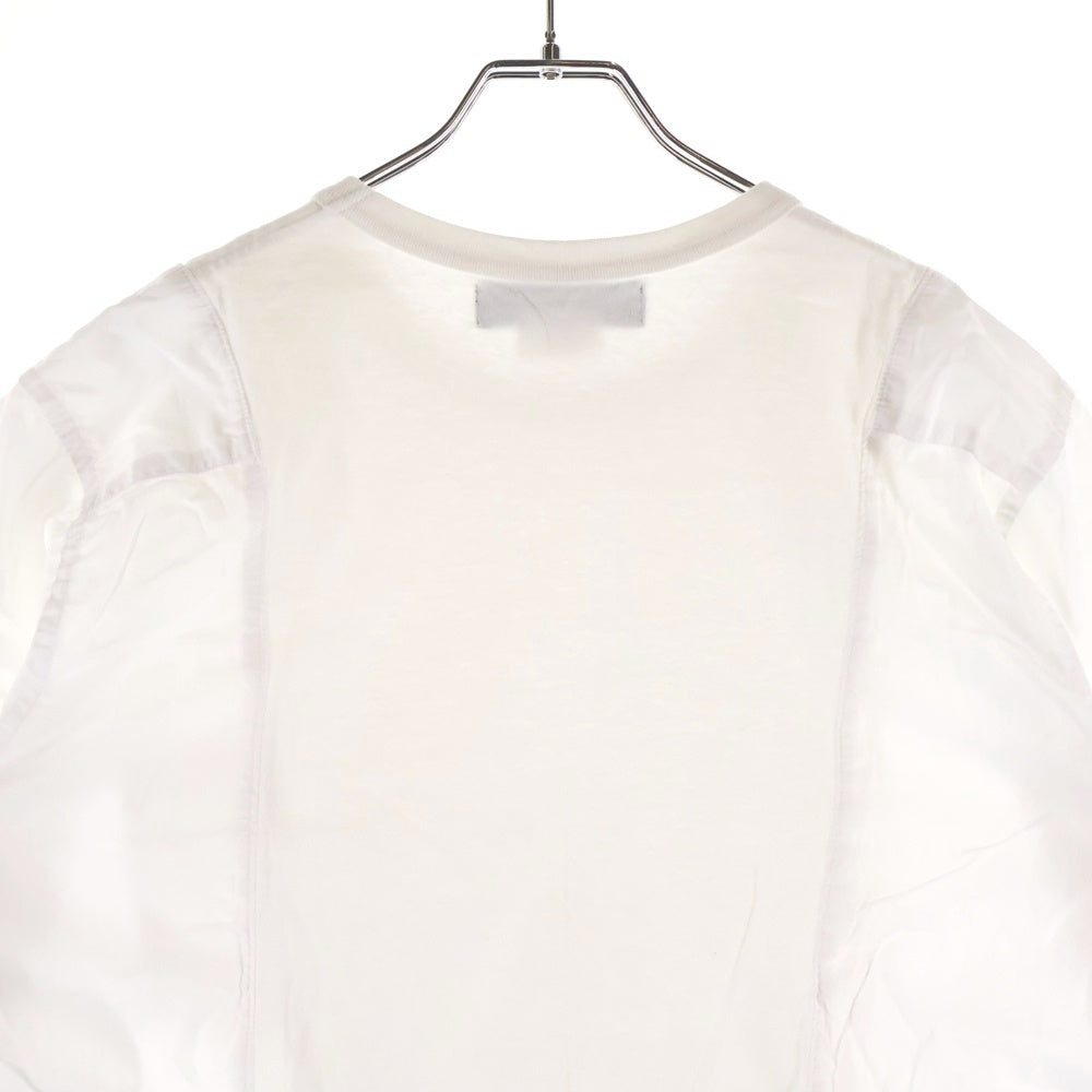 BLACK COMME des GARCONS(ブラックコムデギャルソン) 21SS 切替 クルーネック 半袖Tシャツカットソー ホワイト 1G-B019