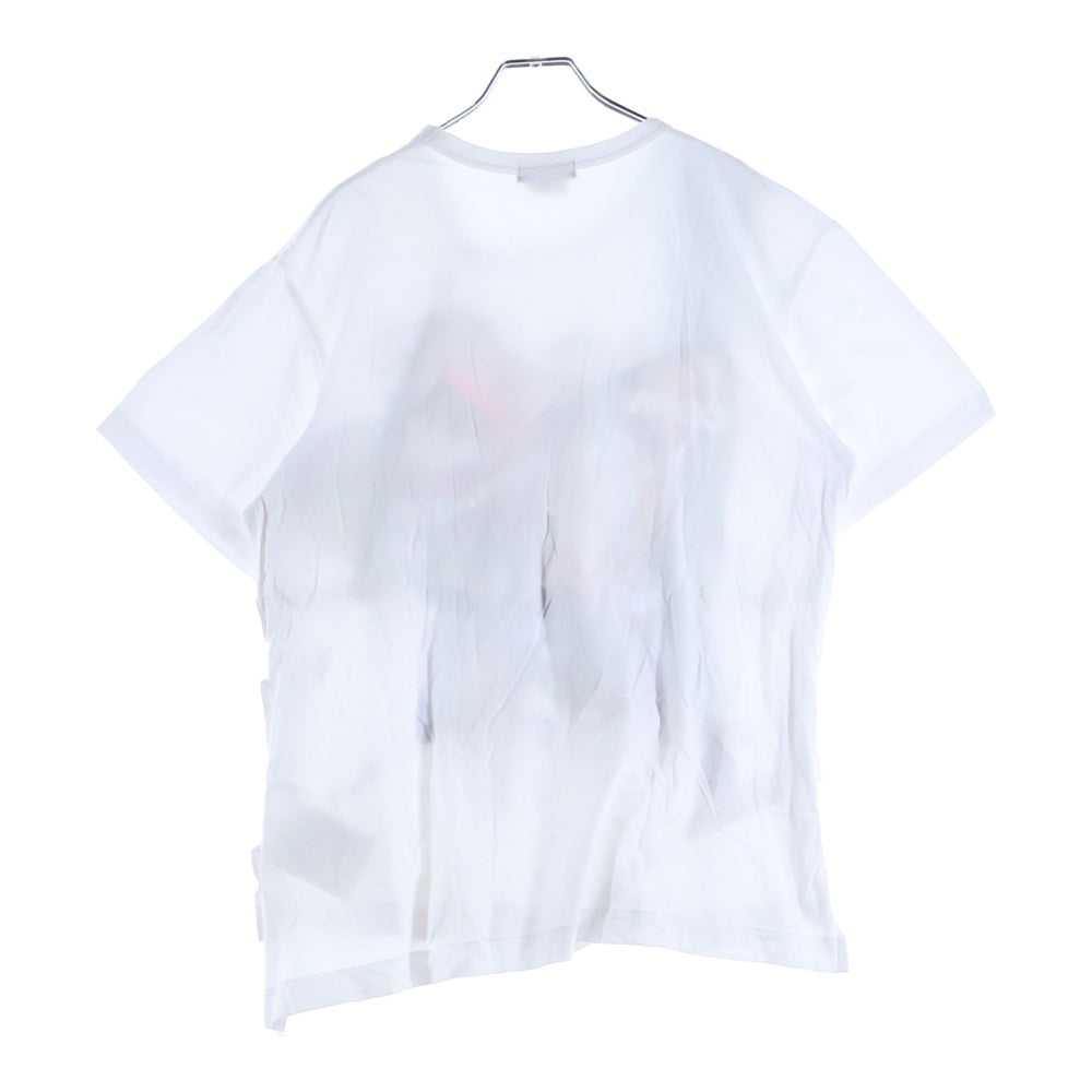 COMME des GARCONS HOMME PLUS(コムデギャルソンオムプリュス) 21SS グラフィックプリント 変形デザイン クルーネック 半袖Tシャツ カットソー ホワイト PG-T003 AD2020