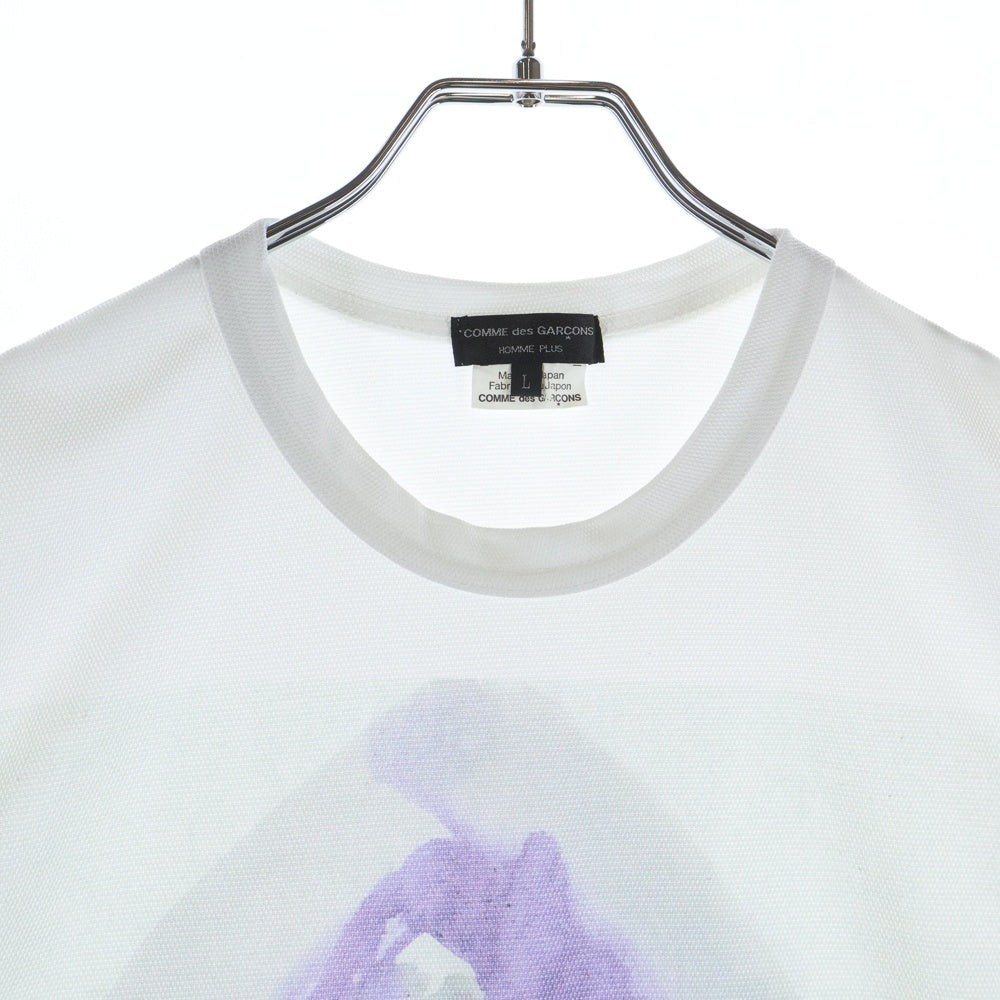 COMME des GARCONS HOMME PLUS(コムデギャルソンオムプリュス) 19AW Zeus ゼウス プリント ポリエステル クルーネック 半袖Tシャツ カットソー ホワイト PD-T036 AD2019