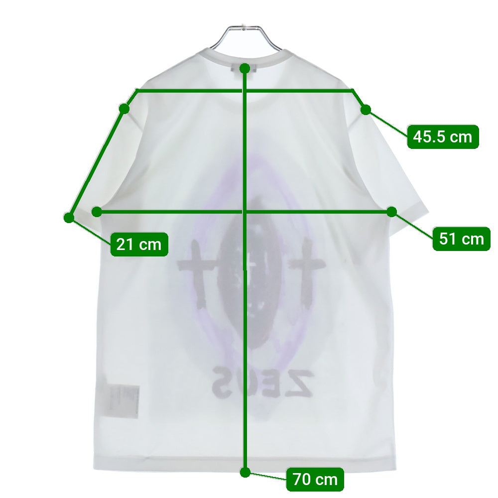 COMME des GARCONS HOMME PLUS(コムデギャルソンオムプリュス) 19AW Zeus ゼウス プリント ポリエステル クルーネック 半袖Tシャツ カットソー ホワイト PD-T036 AD2019