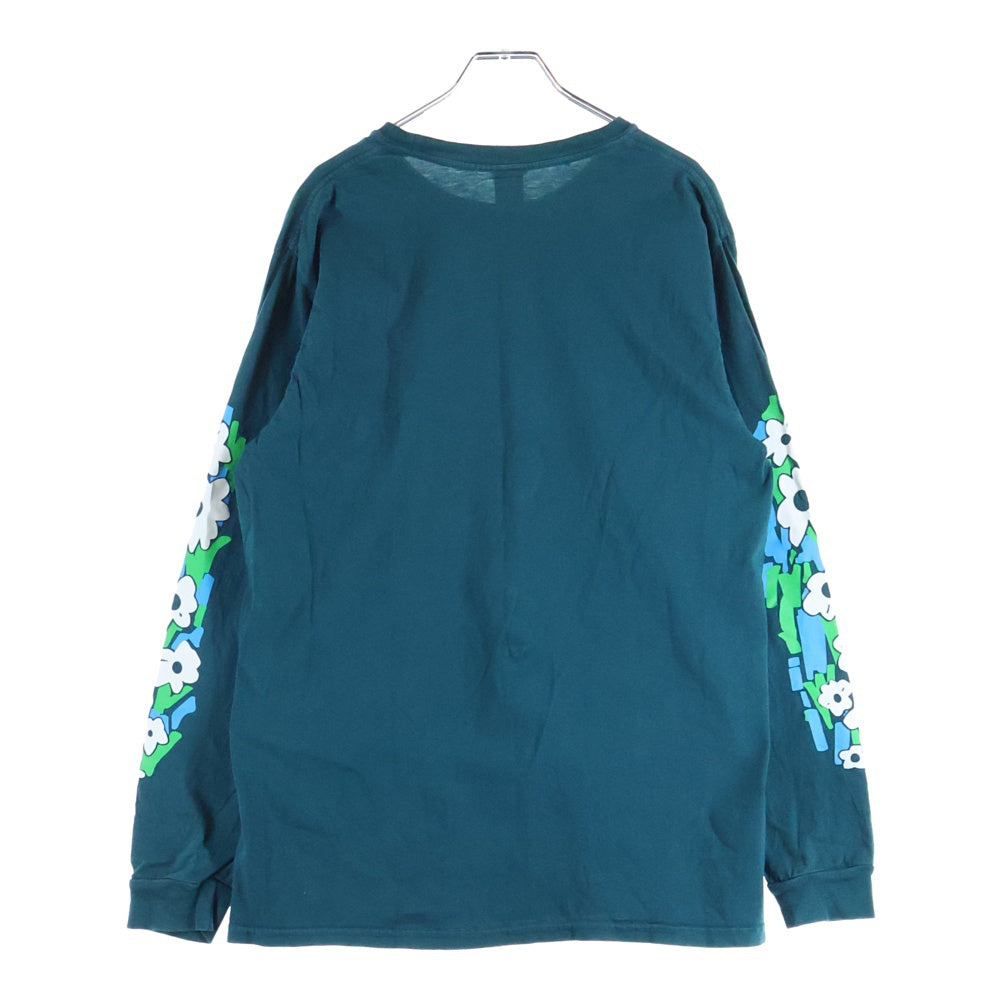 NOAH(ノア) FLOWERS POCKET TEE 袖フラワープリント クルーネック 長袖Tシャツ カットソー グリーン 23-070-122-0059-1-0