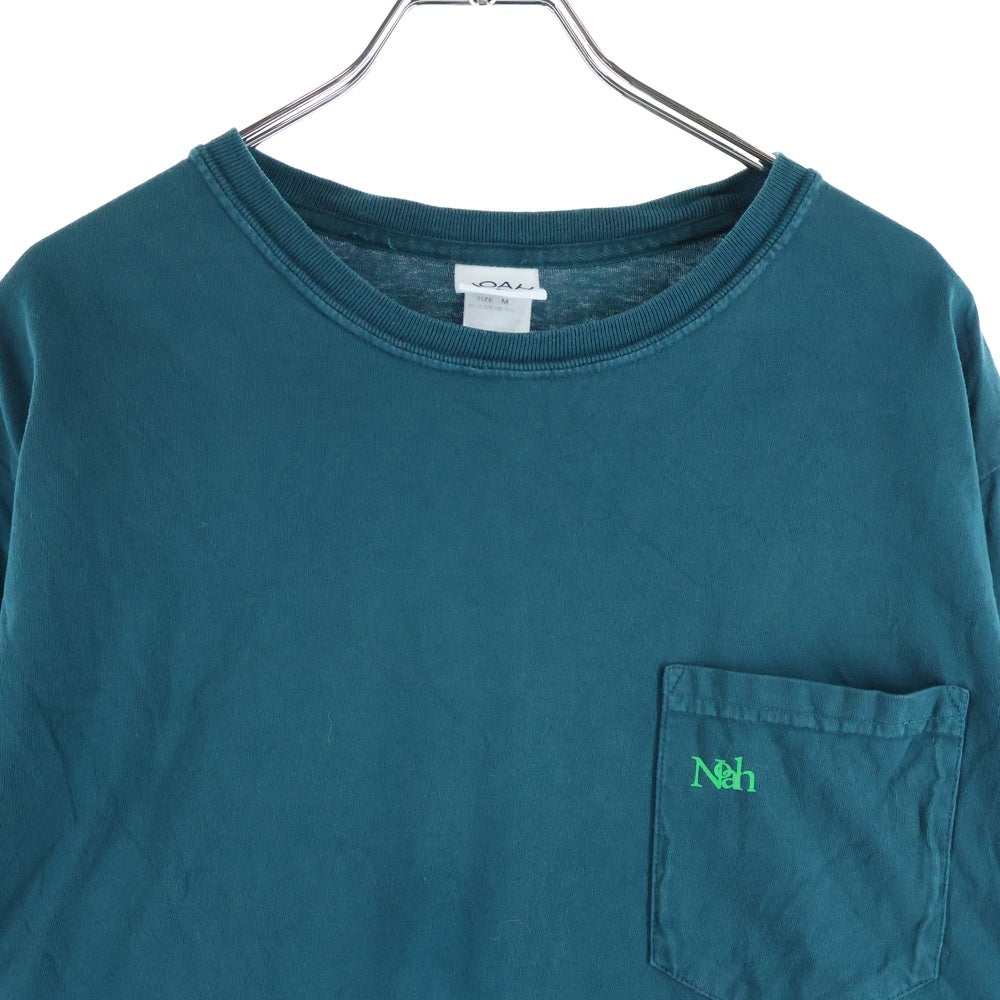 NOAH(ノア) FLOWERS POCKET TEE 袖フラワープリント クルーネック 長袖Tシャツ カットソー グリーン 23-070-122-0059-1-0