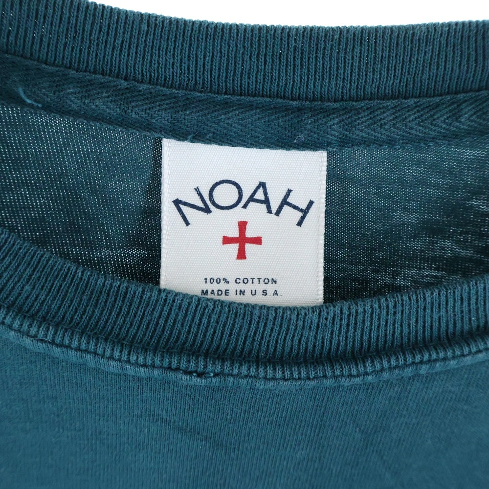 NOAH(ノア) FLOWERS POCKET TEE 袖フラワープリント クルーネック 長袖Tシャツ カットソー グリーン 23-070-122-0059-1-0