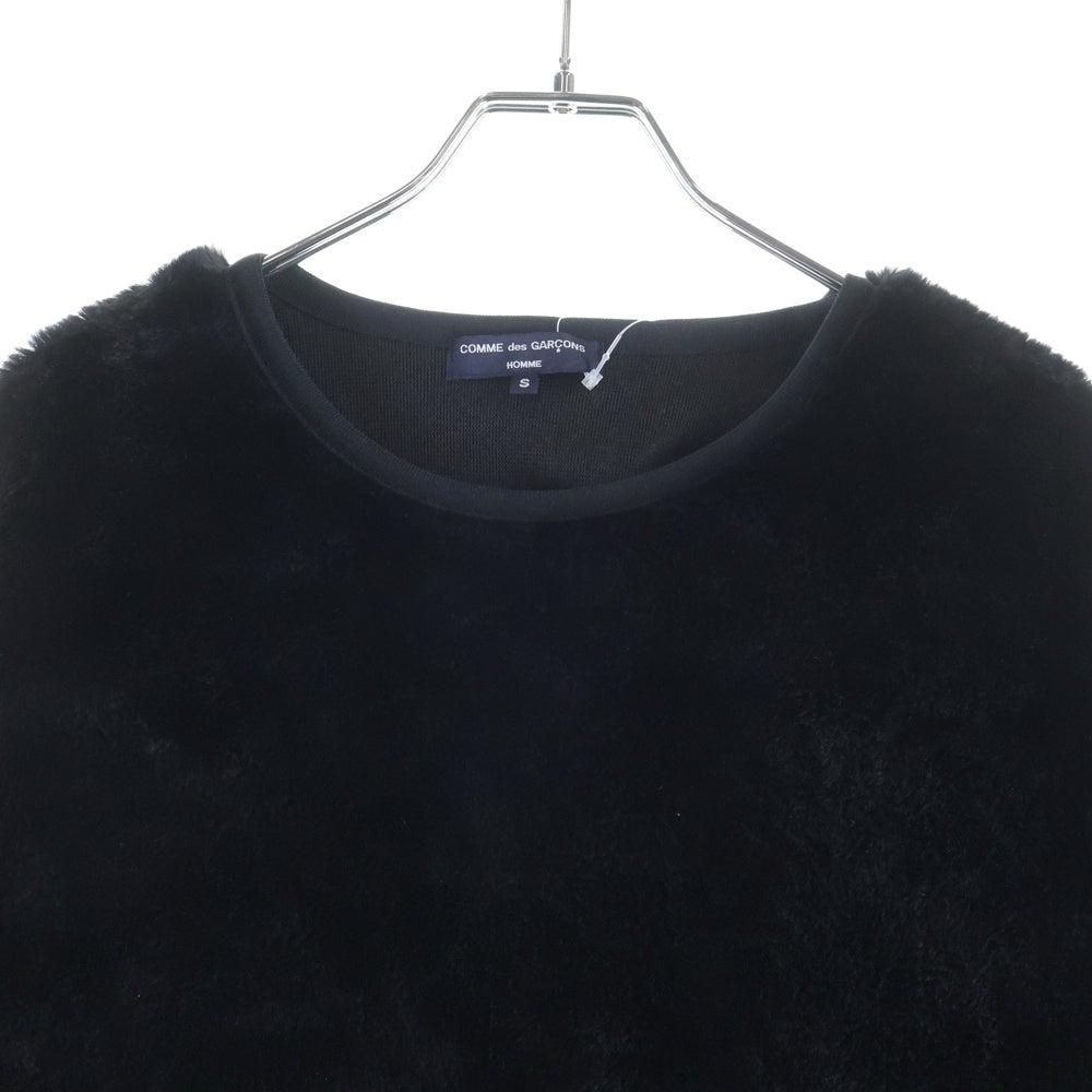 COMME des GARCONS HOMME(コムデギャルソンオム) 24AW マイクロファー ショルダーボタン プルオーバー スウェット ブラック HL-T024