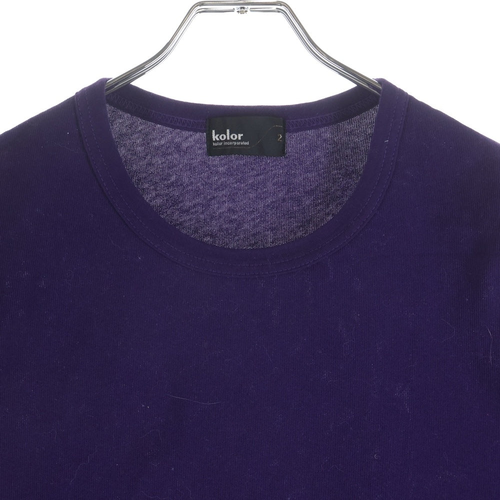 kolor(カラー) 19SS ボイル天竺 ドローコード コットン クルーネック 半袖Tシャツ カットソー パープル 19SCM-T10206
