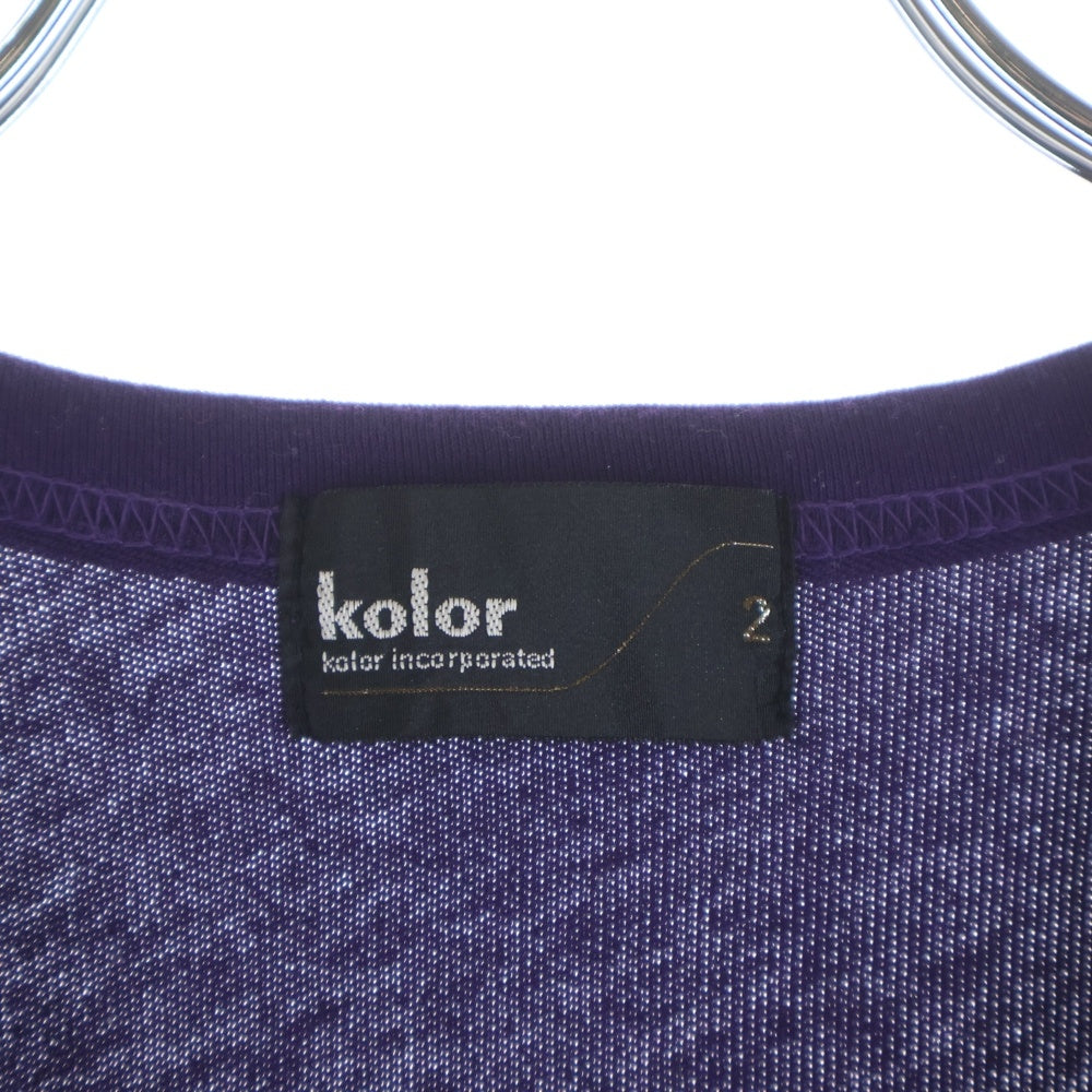 kolor(カラー) 19SS ボイル天竺 ドローコード コットン クルーネック 半袖Tシャツ カットソー パープル 19SCM-T10206