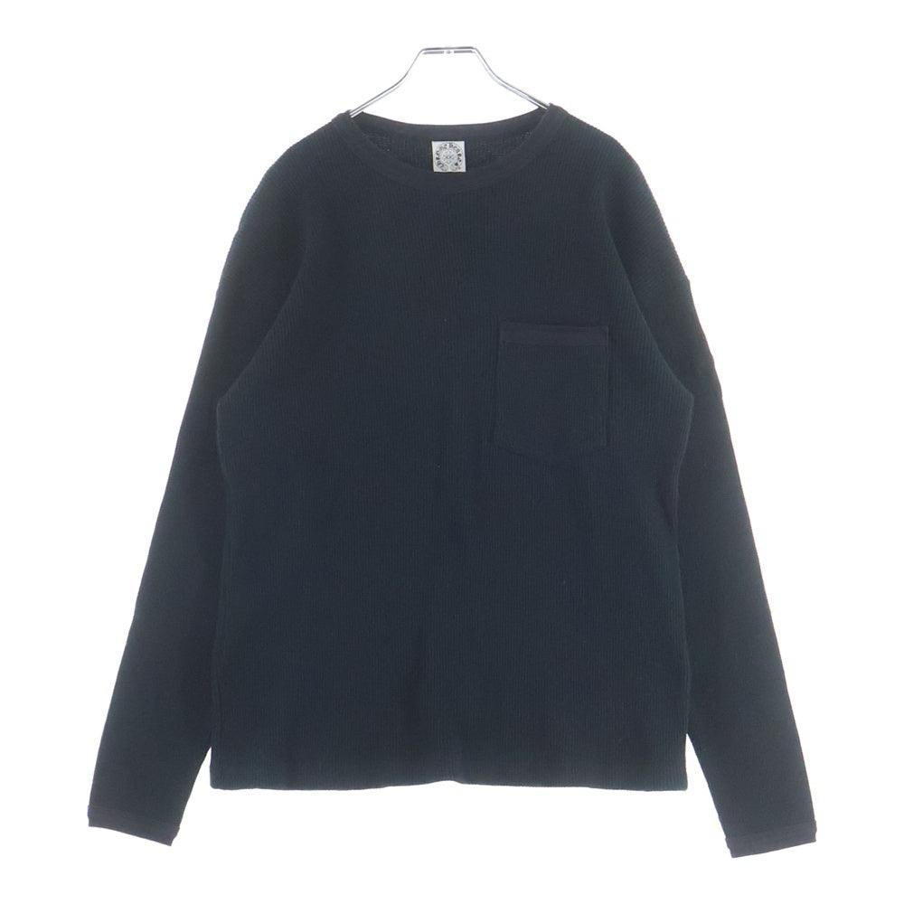 CHROME HEARTS(クロムハーツ) OLD Thermal L/S Tee オールド 袖クロス 刺繍 サーマル クルーネック 長袖Tシャツ カットソー ブラック