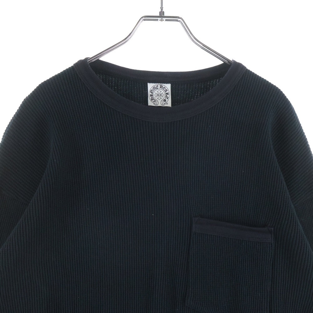 CHROME HEARTS(クロムハーツ) OLD Thermal L/S Tee オールド 袖クロス 刺繍 サーマル クルーネック 長袖Tシャツ カットソー ブラック
