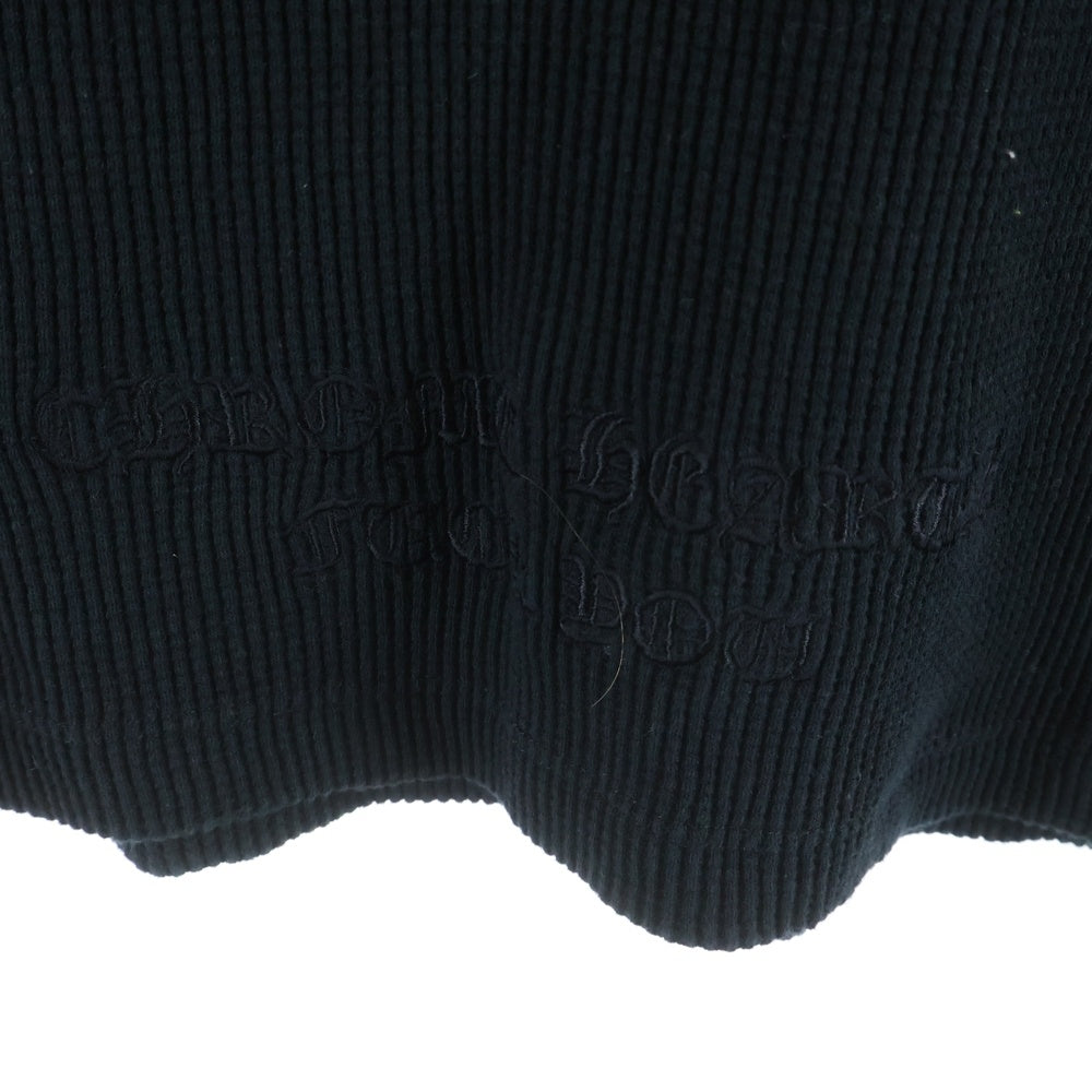 CHROME HEARTS(クロムハーツ) OLD Thermal L/S Tee オールド 袖クロス 刺繍 サーマル クルーネック 長袖Tシャツ カットソー ブラック