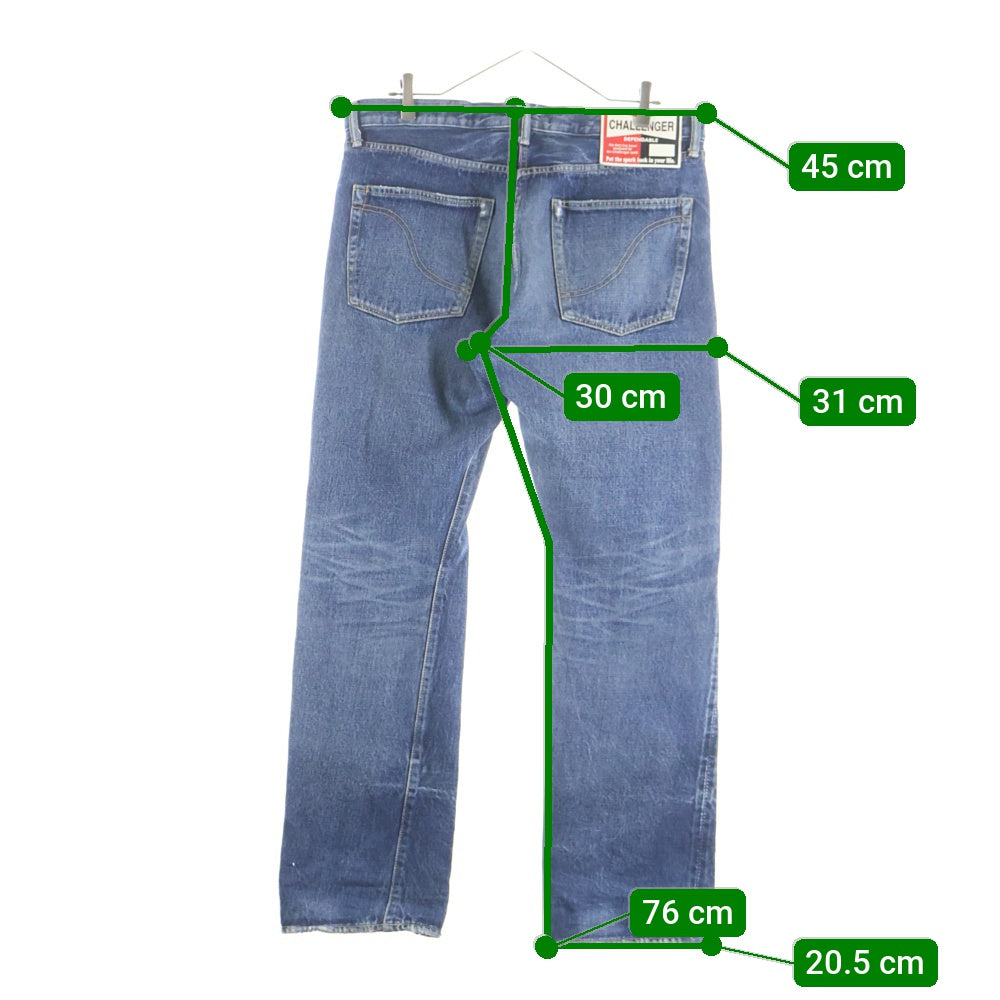 CHALLENGER(チャレンジャー) ダメージ加工 ウォッシュド加工 デニムパンツ インディゴ CLG-PT014-008