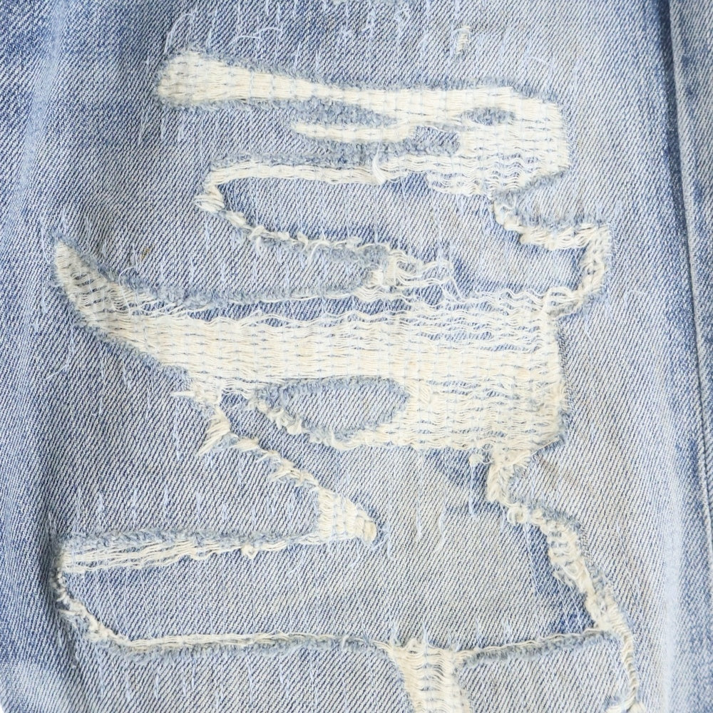 Levi's(リーバイス) LIMITED EDITION 501 世界限定1800本 リペア ダメージ加工 ストレート デニムパンツ インディゴ 08501-0461