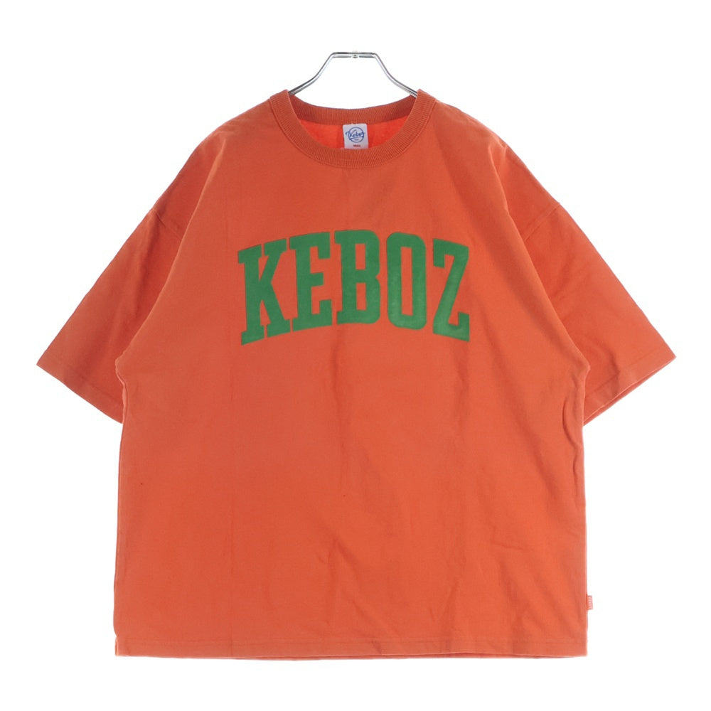 KEBOZ(ケボズ) ロゴプリント クルーネック 半袖 Tシャツカットソー オレンジ