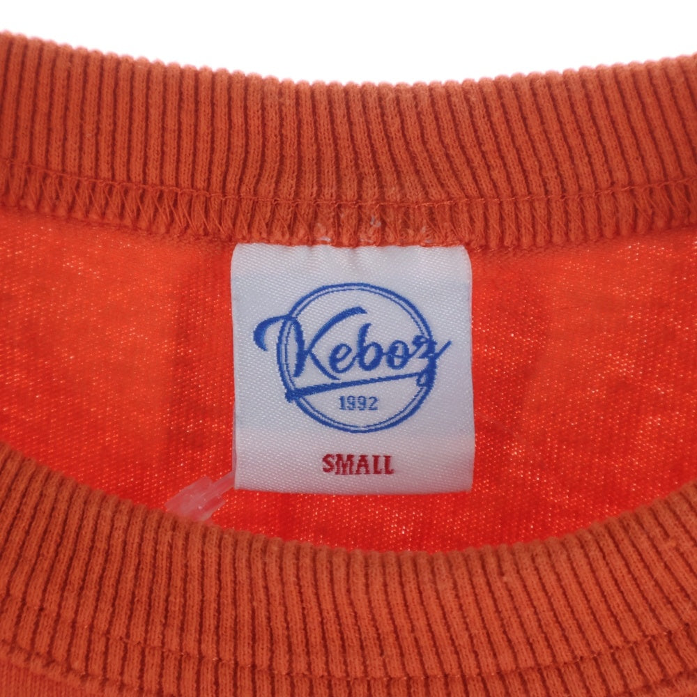 KEBOZ(ケボズ) ロゴプリント クルーネック 半袖 Tシャツカットソー オレンジ