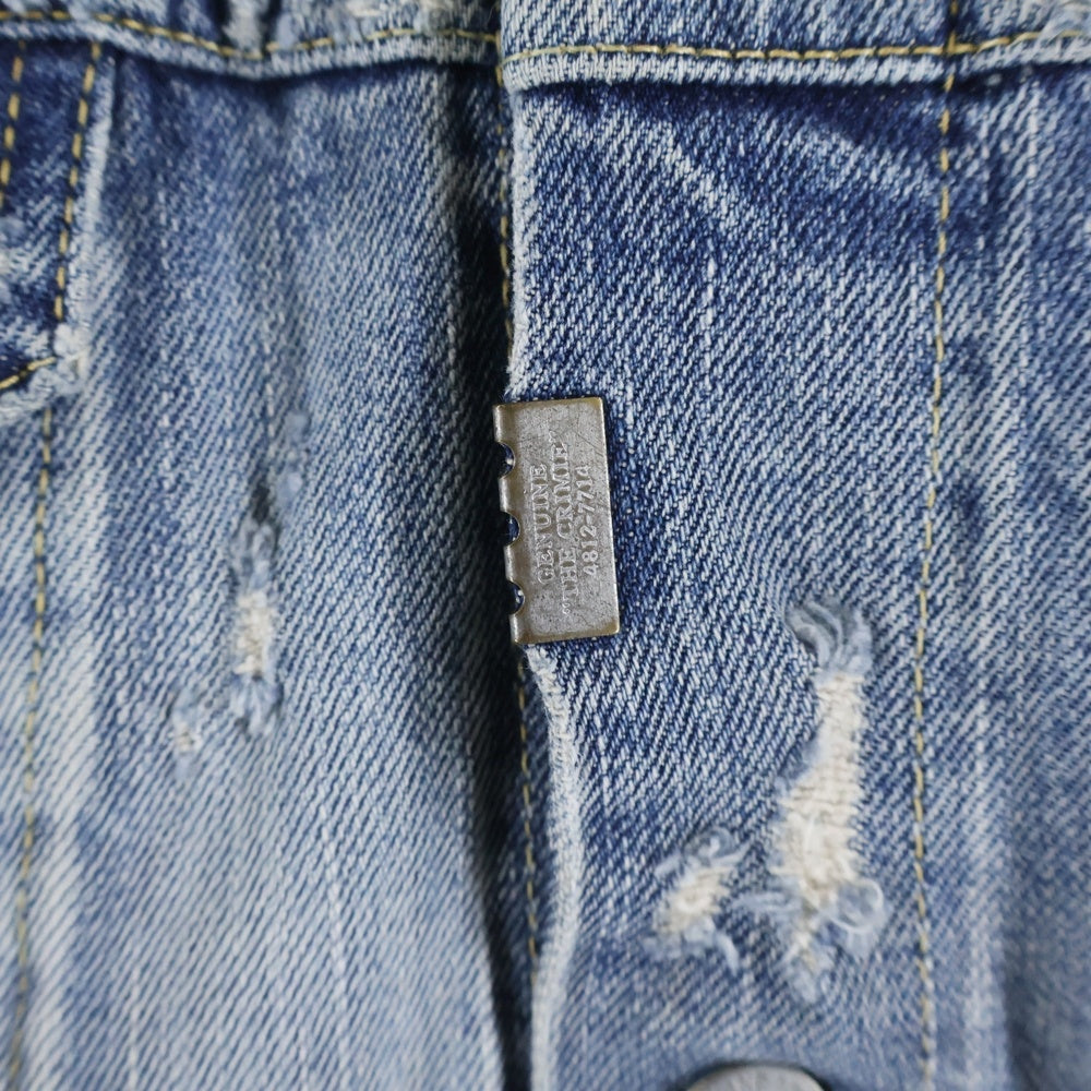 CRIMIE(クライミー) STRETCH SELVEDGE DENIM VEST リペア ダメージ加工 ストレッチ セルビッチデニム ベスト インディゴ