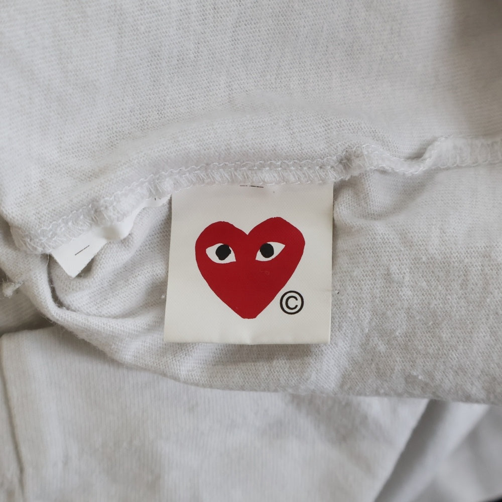 PLAY COMME des GARCONS(プレイコムデギャルソン) ハート刺繍 プリント クルーネック 半袖Tシャツ カットソー ホワイト