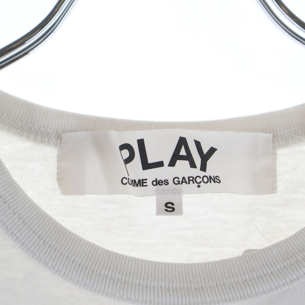 PLAY COMME des GARCONS(プレイコムデギャルソン) ハート刺繍 プリント クルーネック 半袖Tシャツ カットソー ホワイト