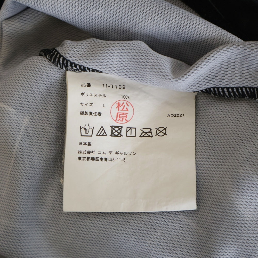 BLACK COMME des GARCONS(ブラックコムデギャルソン) ×NIKE ナイキ ロゴプリント ポリエステル クルーネック 半袖Tシャツ カットソー ブラック 1I-T102 AD2021