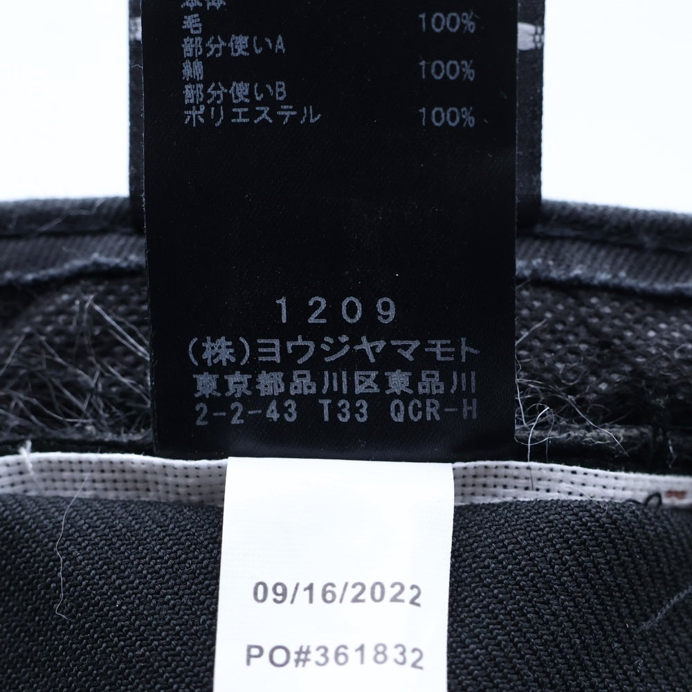 Yohji Yamamoto(ヨウジヤマモト) シグネチャーロゴ フライト ベースボールキャップ 帽子 ブラック