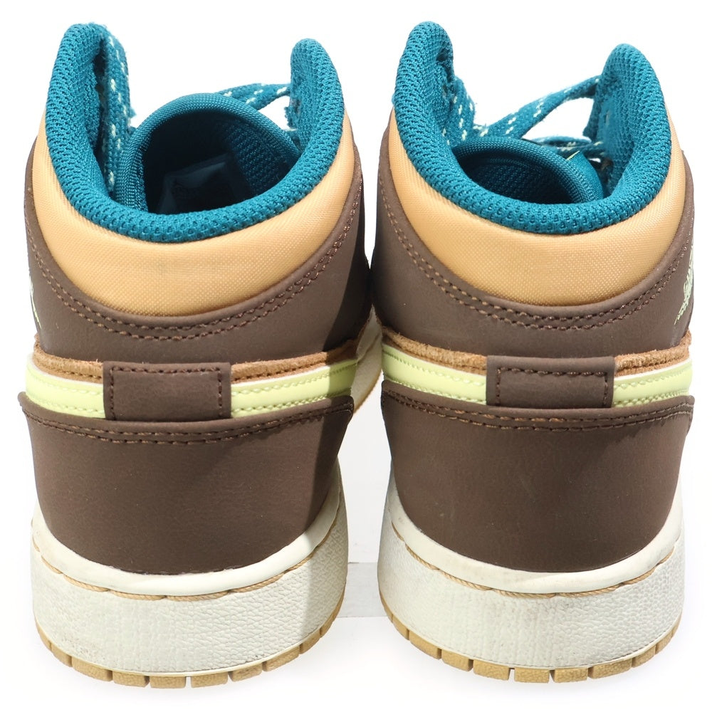 NIKE(ナイキ) AIR JORDAN 1 MID SE エアジョーダン1 ミッドカットスニーカー キッズ ブラウン US3.5Y/22.5cm DZ6335-200