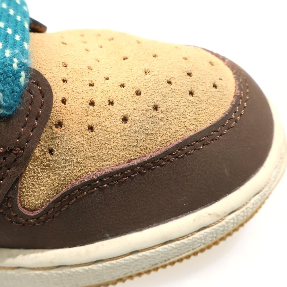 NIKE(ナイキ) AIR JORDAN 1 MID SE エアジョーダン1 ミッドカットスニーカー キッズ ブラウン US3.5Y/22.5cm DZ6335-200