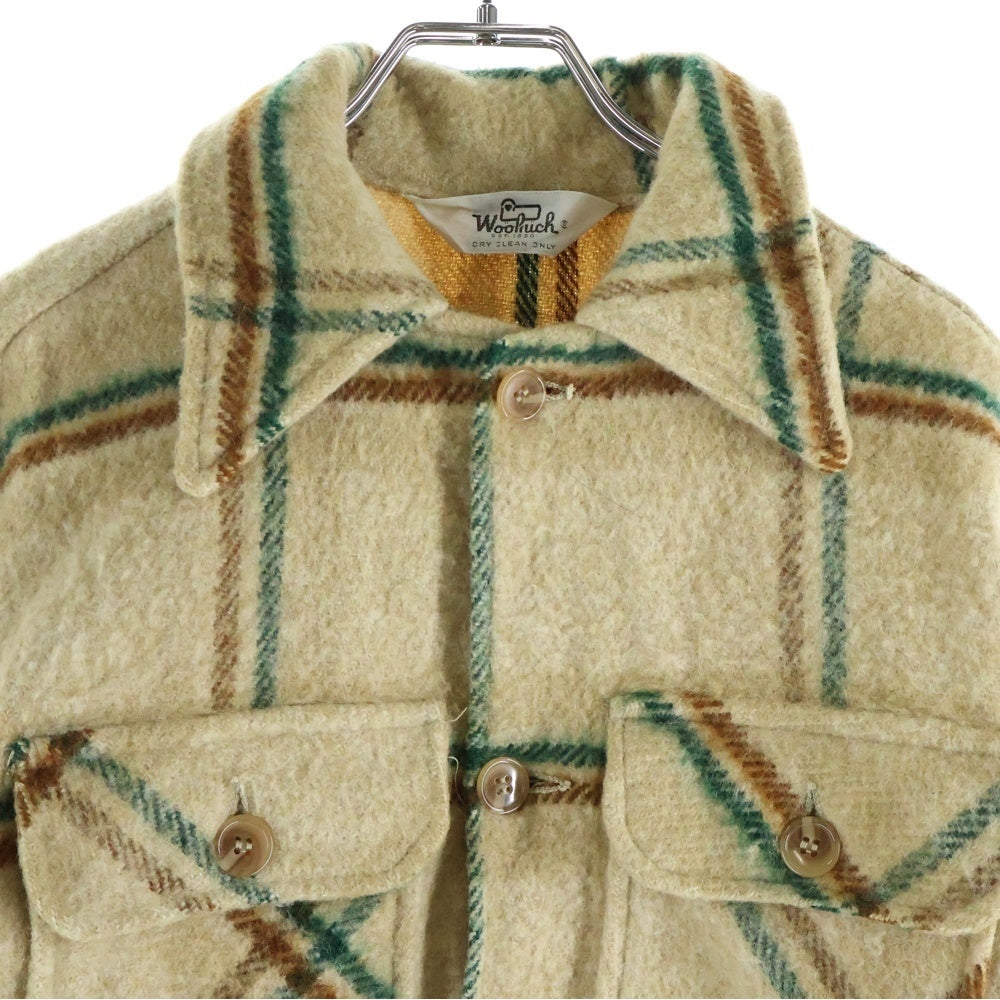 NO BRAND(ノーブランド) 70s VINTAGE ウール CPO チェックシャツジャケット ベージュ