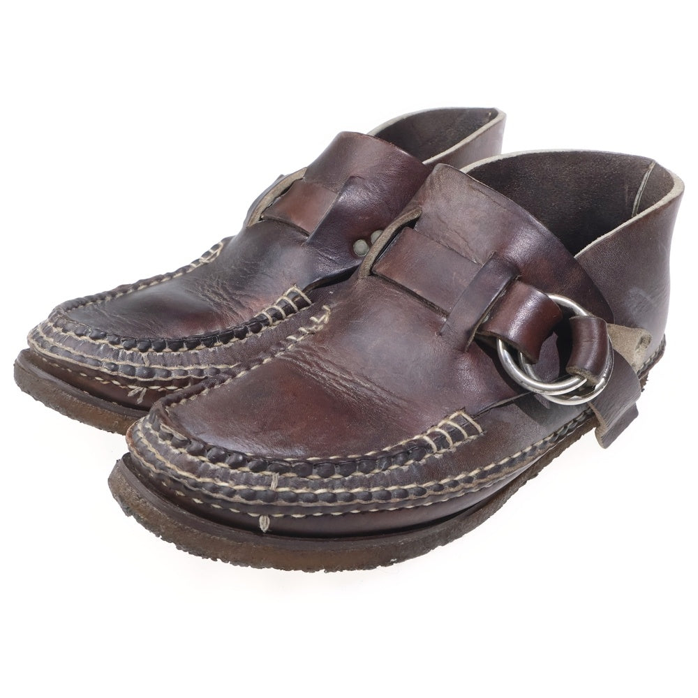 NO BRAND(ノーブランド) ARROW MOCCASIN（アローモカシン）RING BOOT リング クレープソール レザー ブーツ ブラウン