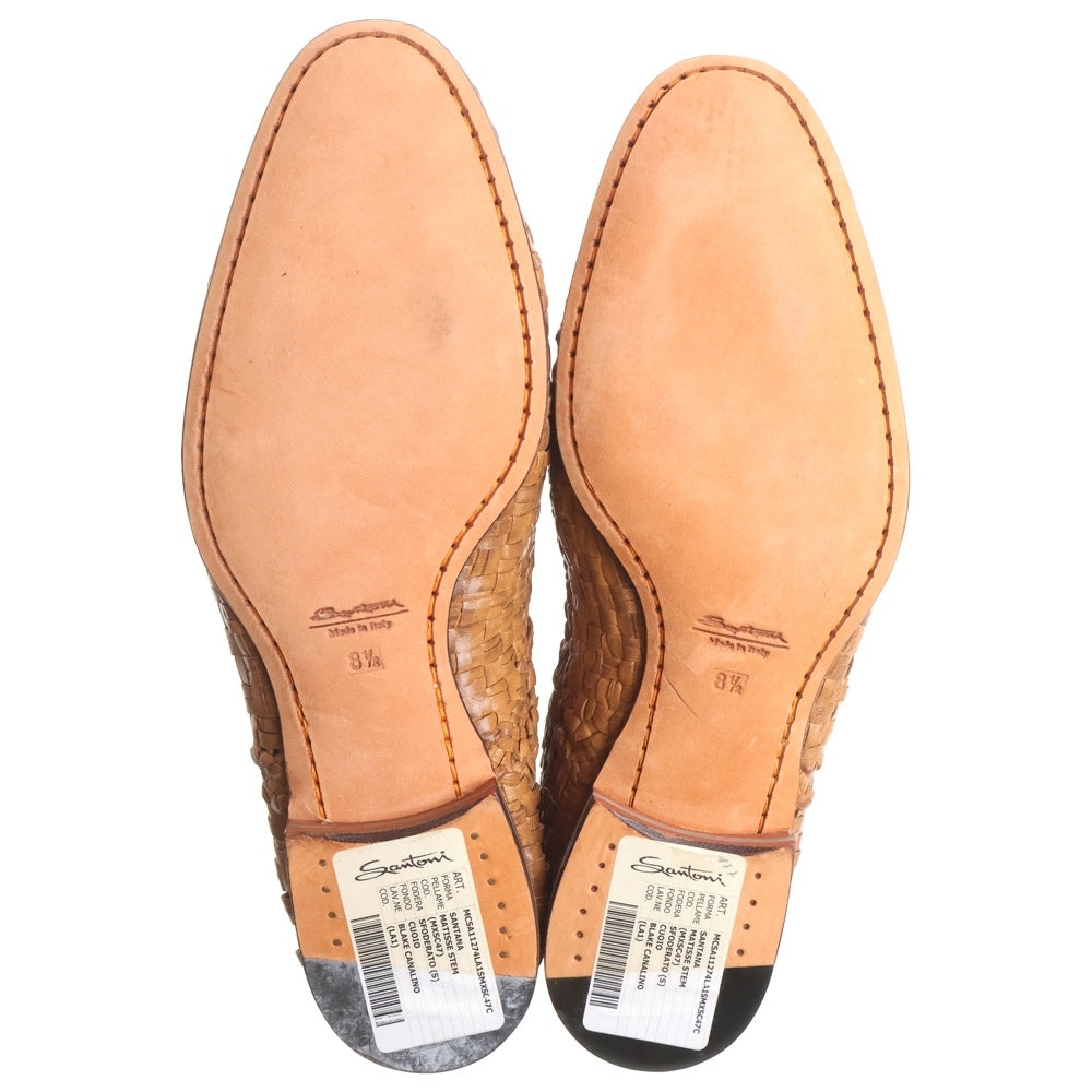 Santoni(サントーニ) ウーブンレザー ドレスシューズ ブラウン