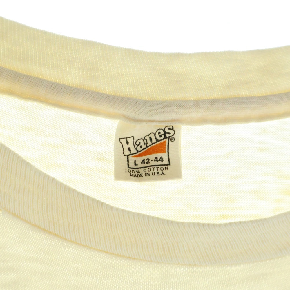 VINTAGE(ヴィンテージ) 90S VINTAGE Hanes ヴィンテージ ヘインズ プリント クルーネック 半袖Tシャツ カットソー ホワイト