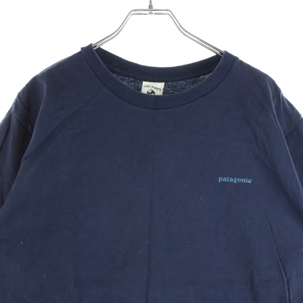 PATAGONIA(パタゴニア) 90S VINTAGE ヴィンテージ 葛飾北斎 プリント クルーネック 半袖Tシャツ カットソー ネイビー