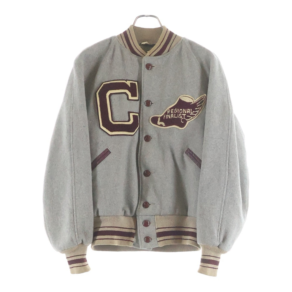 VINTAGE(ヴィンテージ) 50s VINTAGE BUTWIN バトウィン ボタン ウールスタジャン バーシティジャケット グレー