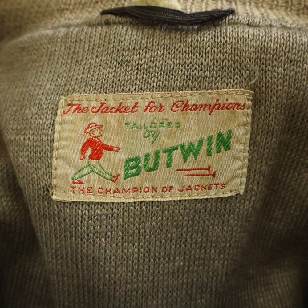 VINTAGE(ヴィンテージ) 50s VINTAGE BUTWIN バトウィン ボタン ウールスタジャン バーシティジャケット グレー