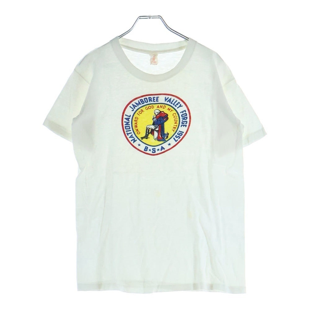 VINTAGE(ヴィンテージ) 50s VINTAGE BSA ボーイスカウト 染み込み プリント Tシャツ ホワイト