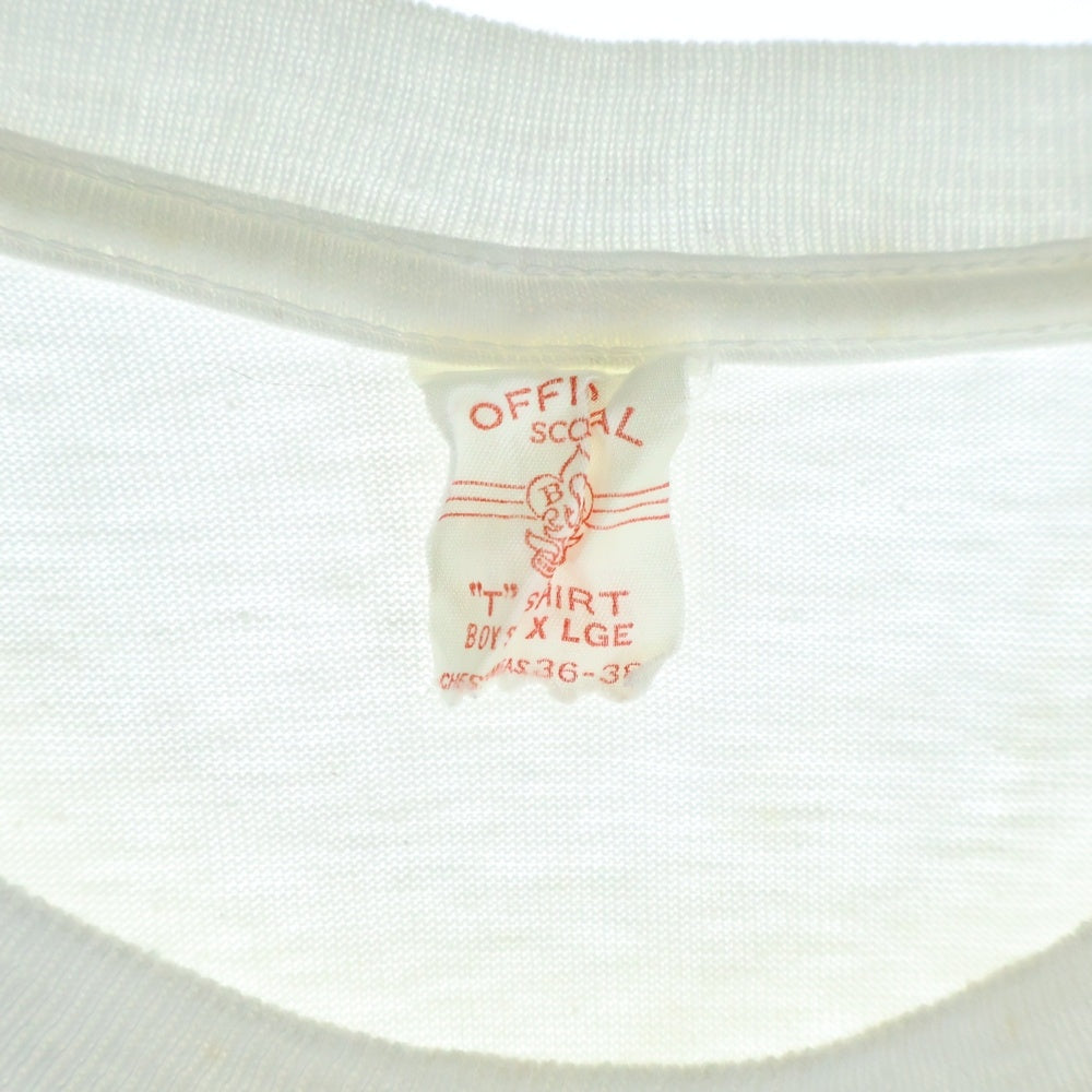 VINTAGE(ヴィンテージ) 50s VINTAGE BSA ボーイスカウト 染み込み プリント Tシャツ ホワイト
