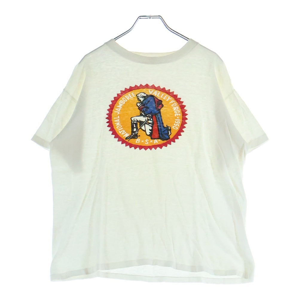 VINTAGE(ヴィンテージ) 50s VINTAGE BSA ボーイスカウト 染み込み プリント Tシャツ ホワイト