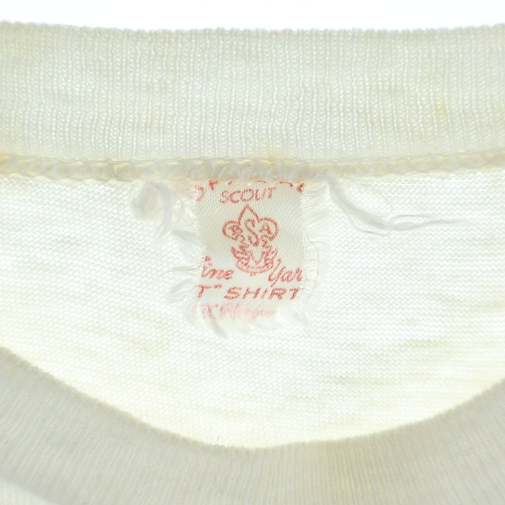 VINTAGE(ヴィンテージ) 50s VINTAGE BSA ボーイスカウト 染み込み プリント Tシャツ ホワイト