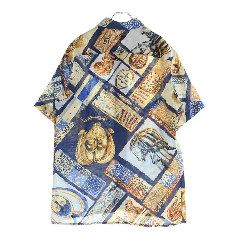 HERMES(エルメス) PERSONA ペルソナ 仮面 総柄 リネン 半袖シャツ マルチ